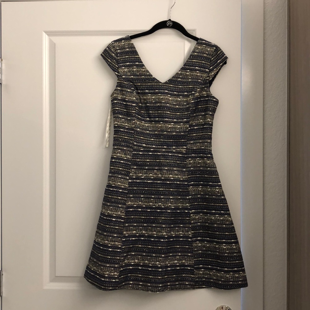 Lilly Pulitzer navy and metallic gold dress